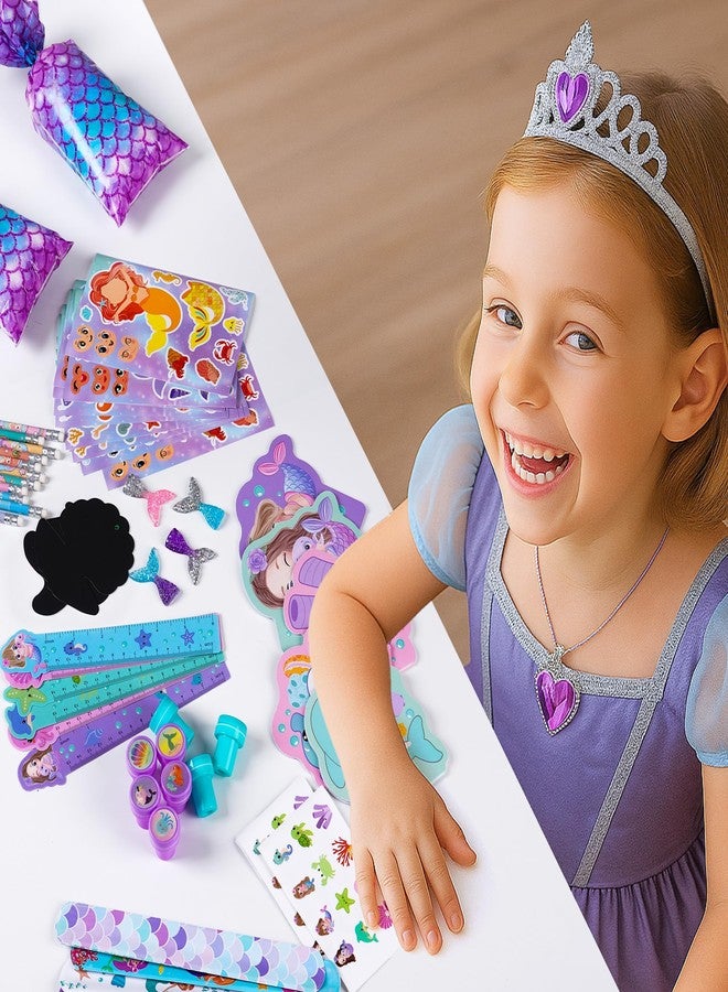 CHEPULA 120Pcs Mermaid Party Favors - Stickers, Pencils, Notebooks, Stampers, School Stationery Bulk for Mermaid Birthday Decorations, Candy Goodie Bags, Classroom Rewards, Pinata Supplies (12Set) - Image 4